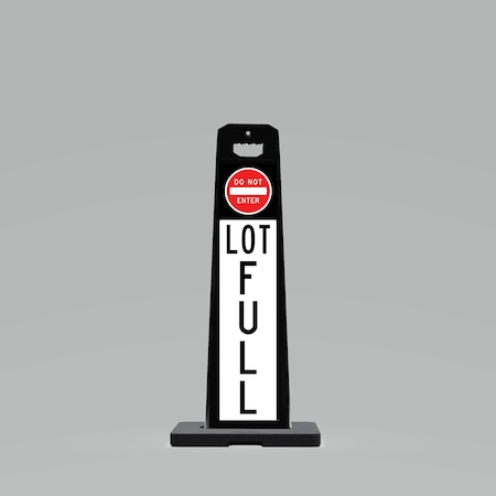 Plasticade 44.5x17.5x9in. Outdoor Standing Panel Sign, Double-Sided, LOT FULL, 20 lb UV4120-BK-PRK3